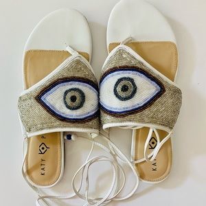 Katy Perry - beaded evil eye sandals